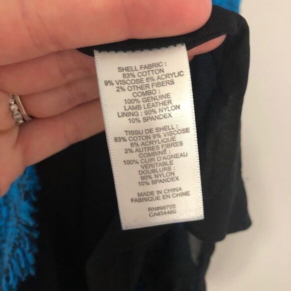 Rebecca Taylor blue and black tweed leather dress SZ 4 - Picture 7 of 10